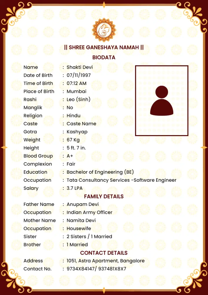 Biodata template 2